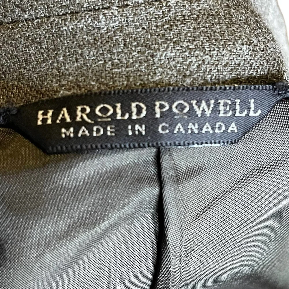 Harold Powell Vintage Blazer Green Silk Wool Blend Academia Size 40 Reg